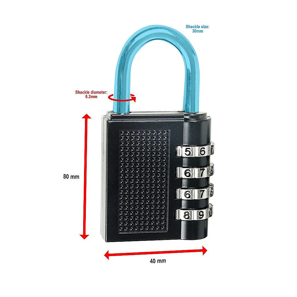 X2 Combination Padlock 4-Digit Outdoor Weatherproof Security School Lock Travel V63-835651