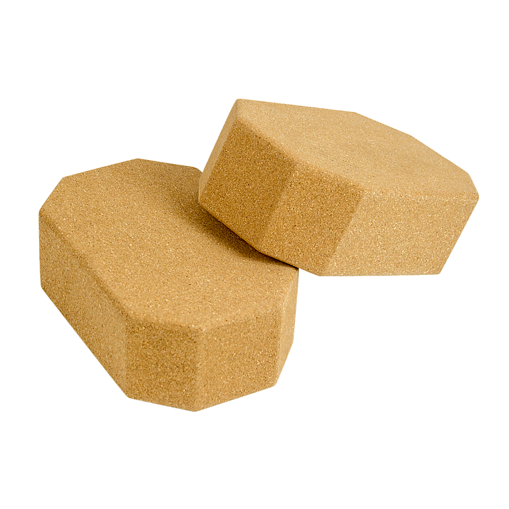 Natural Cork Octagon Yoga Blocks Brick Exercise 2 pcs Set Eco Non-Slip V63-835671