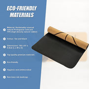 Natural Cork TPE Yoga Mat Sports Eco Friendly Exercise Fitness Gym Pilates V63-835681