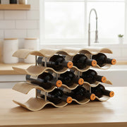 Wooden Wave Wine Rack/Creative Home Grape Wine Holder Shelf Cabinet/Bottle Rack V63-835691