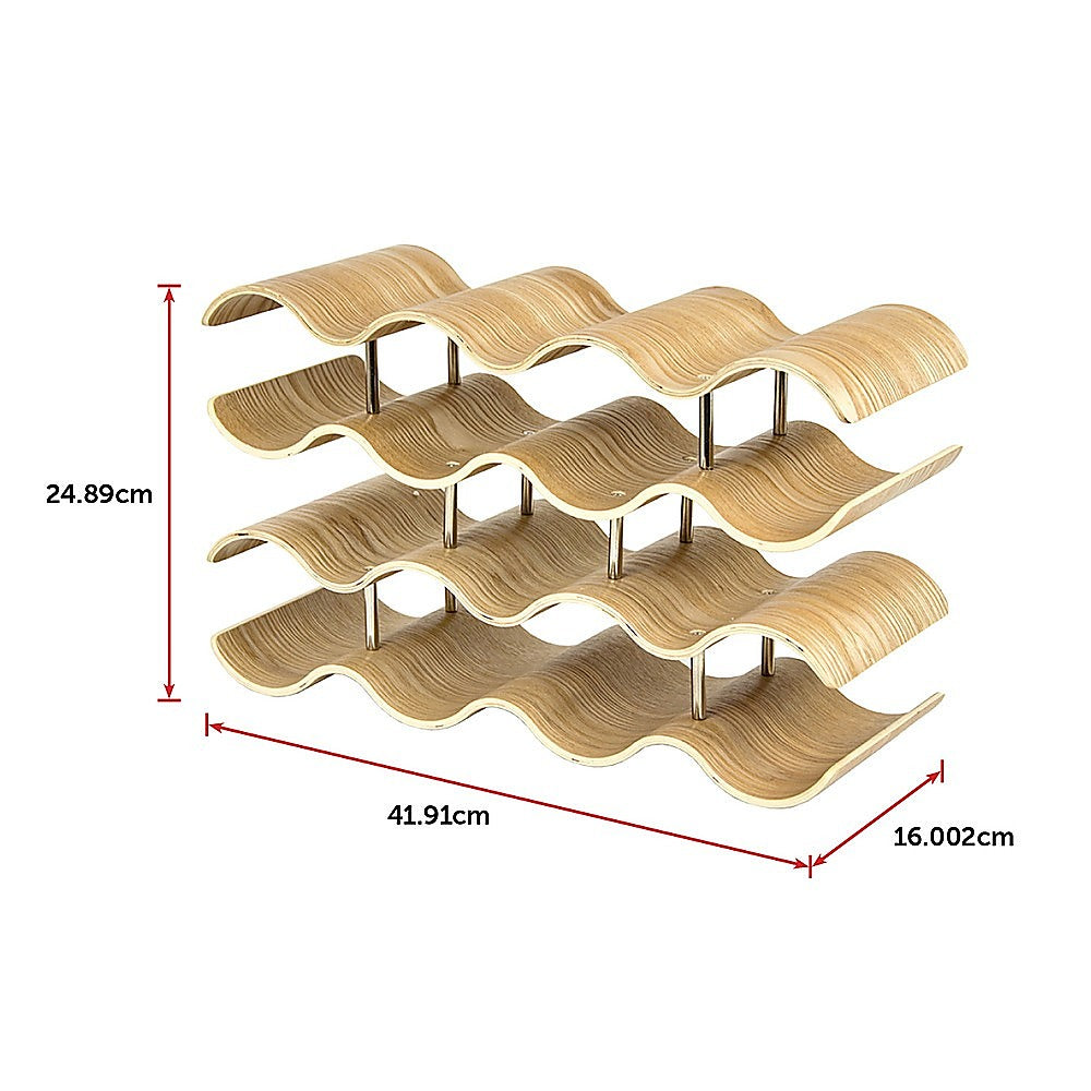 Wooden Wave Wine Rack/Creative Home Grape Wine Holder Shelf Cabinet/Bottle Rack V63-835691