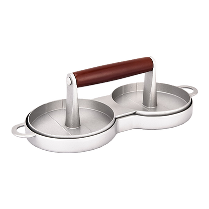 Double Burger Press Hamburger Maker Non Stick Aluminium Beef Patty Meat BBQ