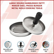 Large Round Hamburger Patty Maker Grill Press Burger Metal Mold Cooking Tools V63-835711