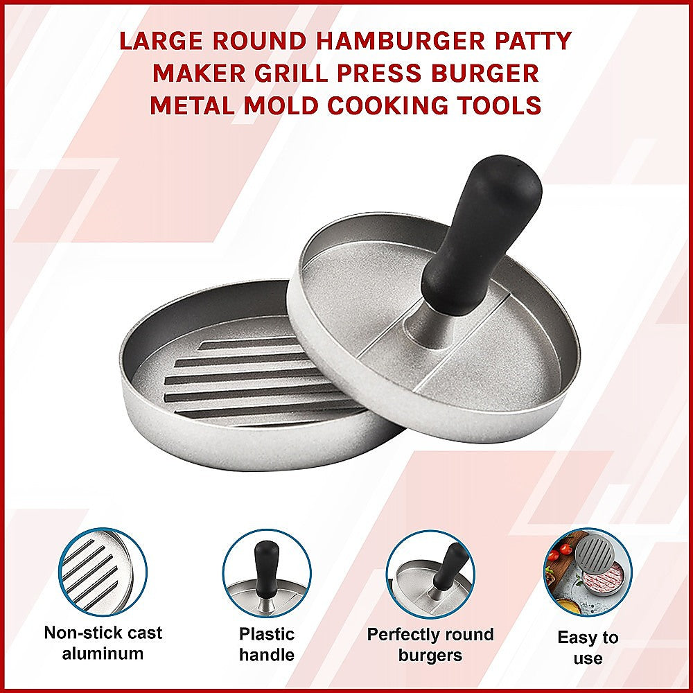 Large Round Hamburger Patty Maker Grill Press Burger Metal Mold Cooking Tools V63-835711