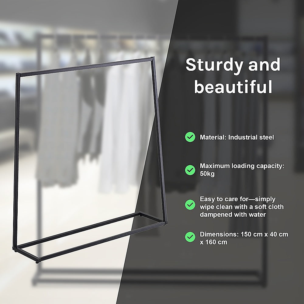 Commercial Clothing Garment Rack Retail Shop Black V63-835721