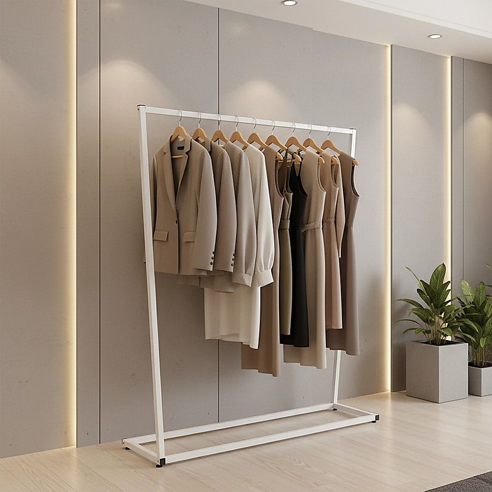 Commercial Clothing Garment Rack Retail Shop White V63-835731