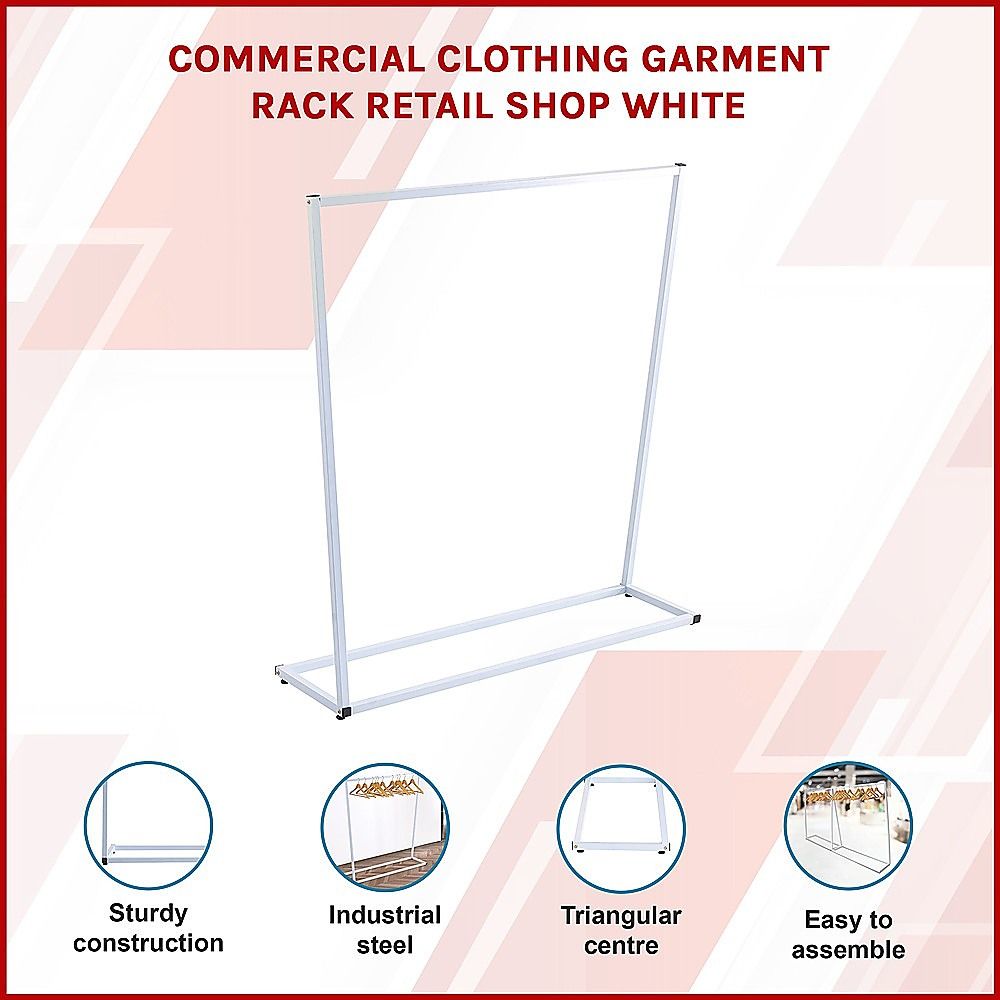 Commercial Clothing Garment Rack Retail Shop White V63-835731