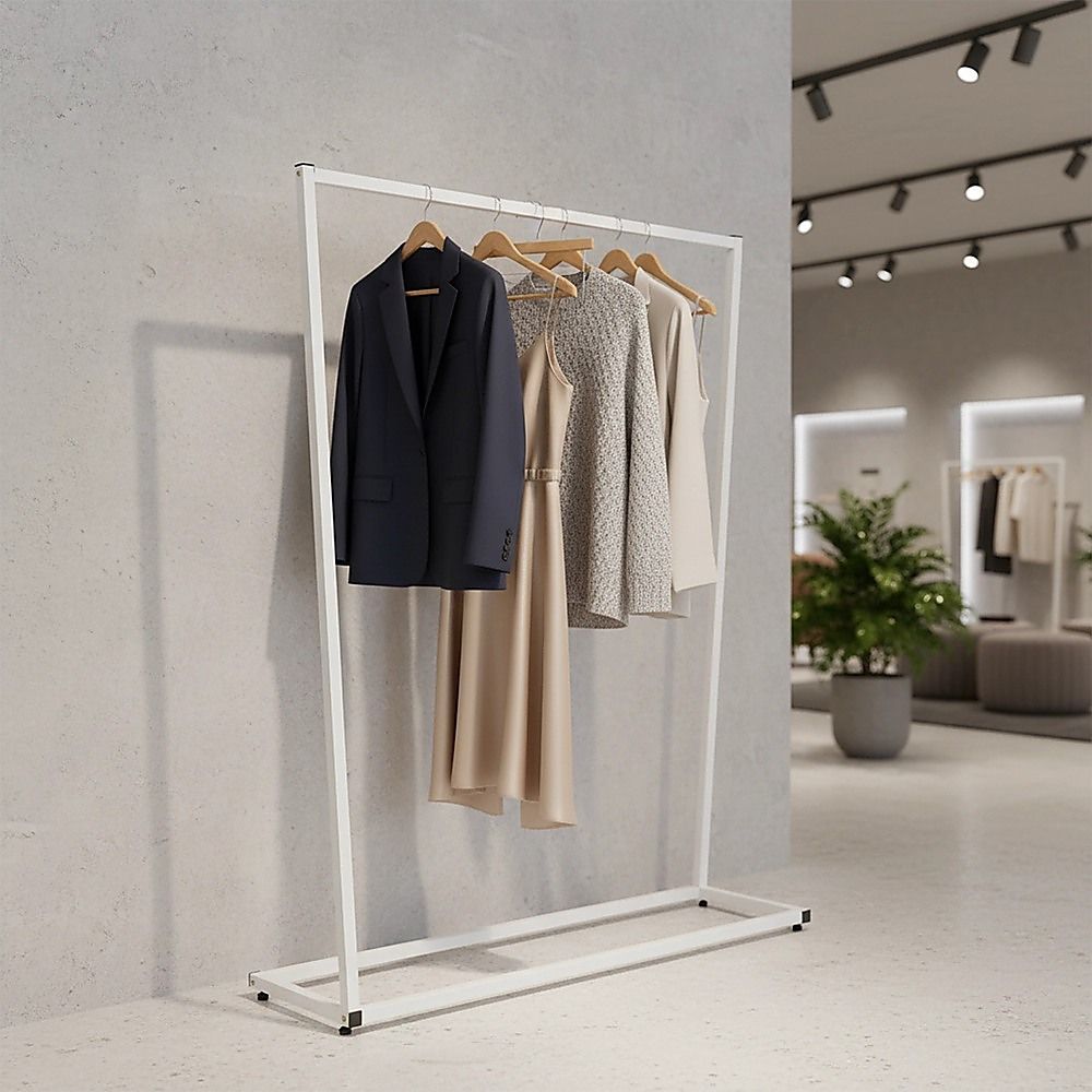Commercial Clothing Garment Rack Retail Shop White V63-835731