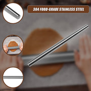 Professional Rolling Pin for Baking Premium 304 Stainless Steel Kitchen Rod V63-835741