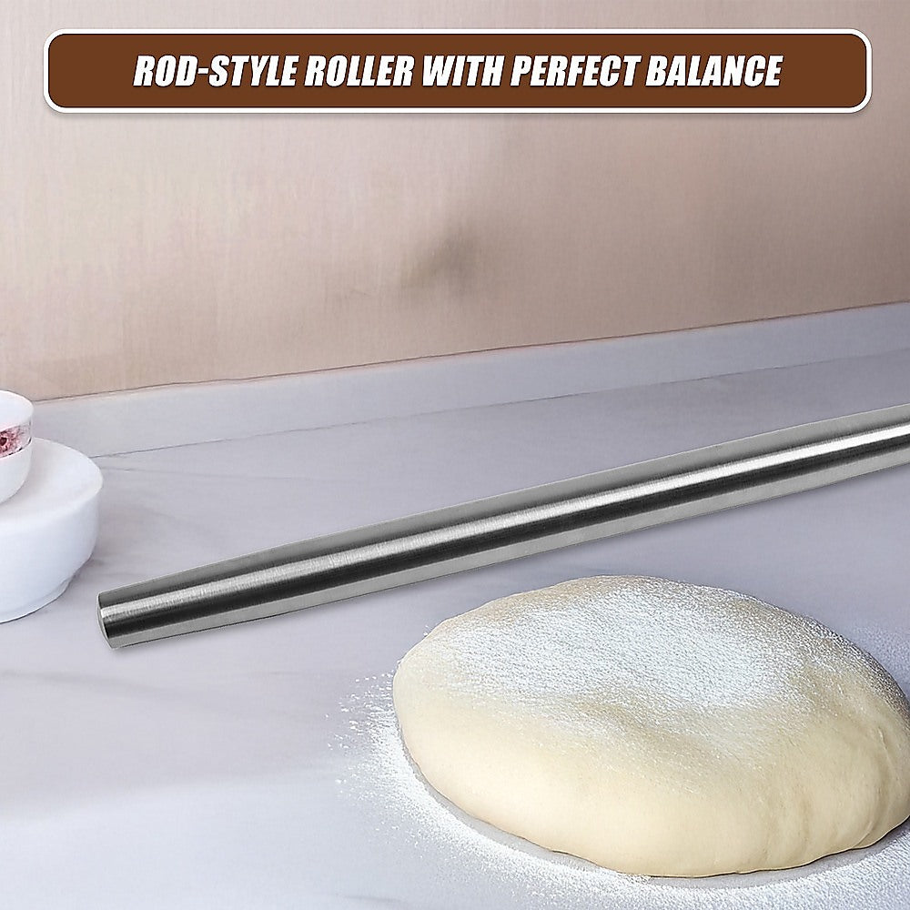 Professional Rolling Pin for Baking Premium 304 Stainless Steel Kitchen Rod V63-835741