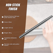 Professional Rolling Pin for Baking Premium 304 Stainless Steel Kitchen Rod V63-835741