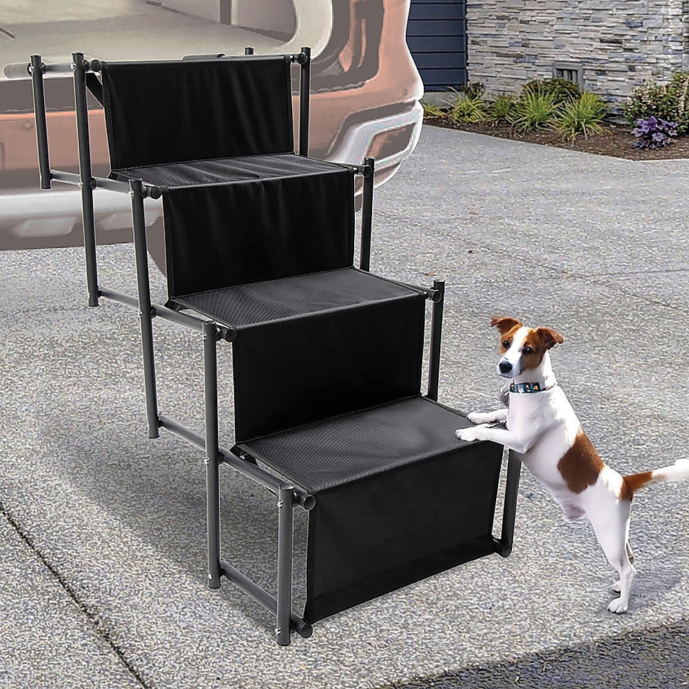 Folding Dog Car Boot Steps Ladder Lightweight Strong Pet Stairs V63-835751