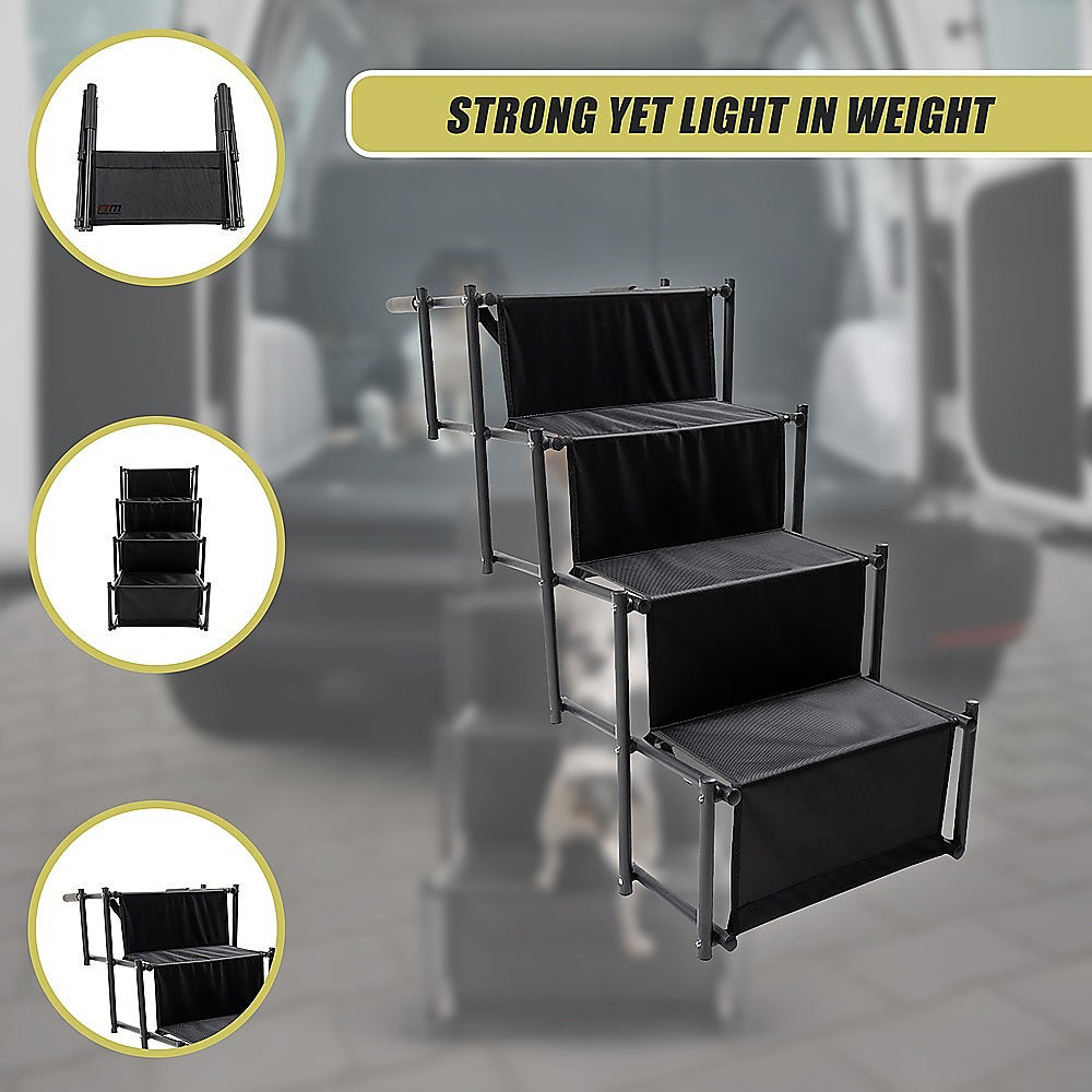 Folding Dog Car Boot Steps Ladder Lightweight Strong Pet Stairs V63-835751