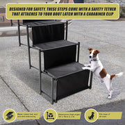 Folding Dog Car Boot Steps Ladder Lightweight Strong Pet Stairs V63-835751