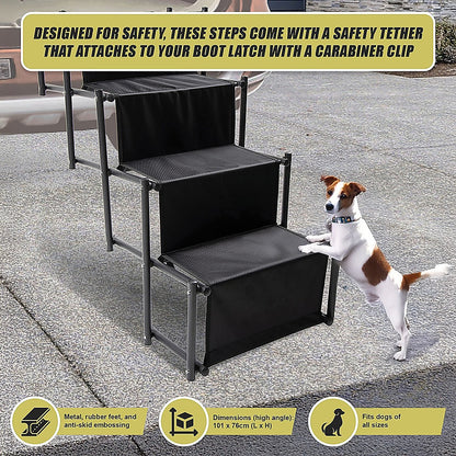 Folding Dog Car Boot Steps Ladder Lightweight Strong Pet Stairs V63-835751