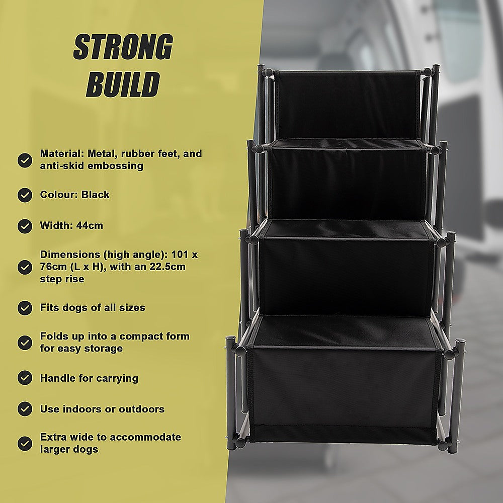 Folding Dog Car Boot Steps Ladder Lightweight Strong Pet Stairs V63-835751