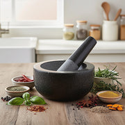 Large Pestle and Mortar Set Durable Granite Stone Spice & Herb Crusher V63-835761