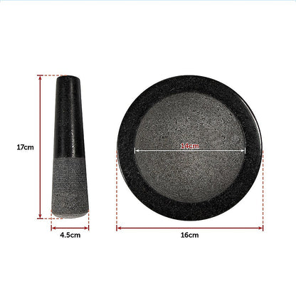 Large Pestle and Mortar Set Durable Granite Stone Spice & Herb Crusher V63-835761