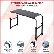 Overbed Table Work Laptop Desk with Wheels V63-835781