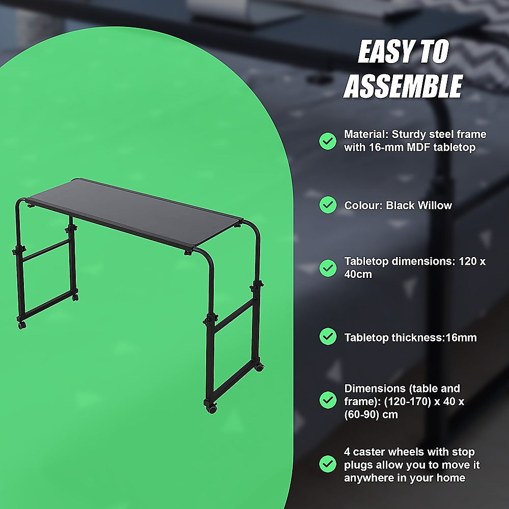 Overbed Table Work Laptop Desk with Wheels V63-835781