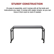 Overbed Table Work Laptop Desk with Wheels V63-835781
