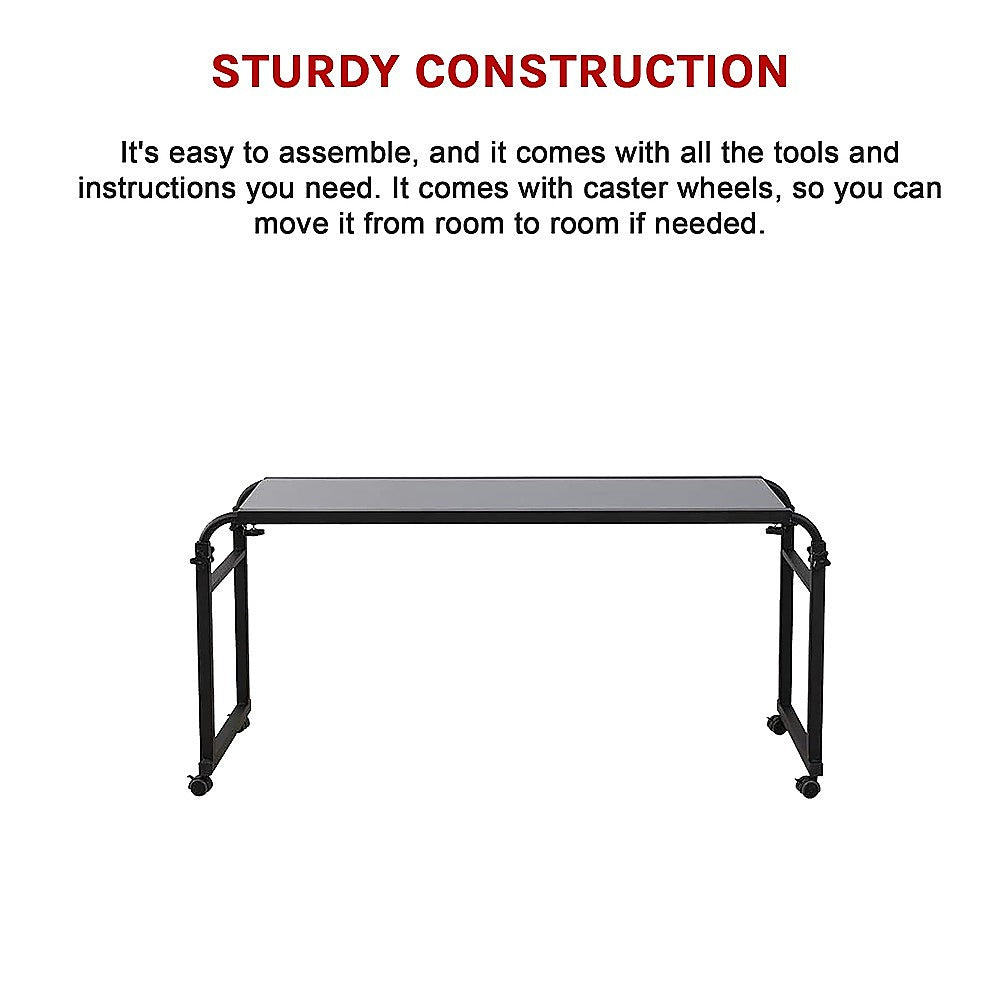 Overbed Table Work Laptop Desk with Wheels V63-835781