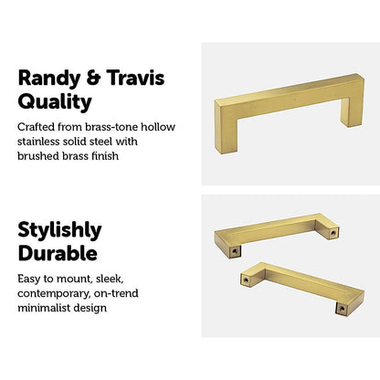 15x Brushed Brass Drawer Pulls Kitchen Cabinet Handles - Gold Finish 96mm V63-835811