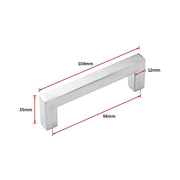 Brushed Nickel Stainless Steel Kitchen Cabinet Square Drawer Pull Door Handles 15-Pack V63-835851