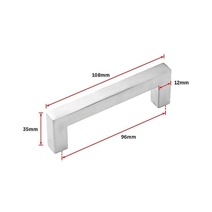 Brushed Nickel Stainless Steel Kitchen Cabinet Square Drawer Pull Door Handles 15-Pack V63-835851