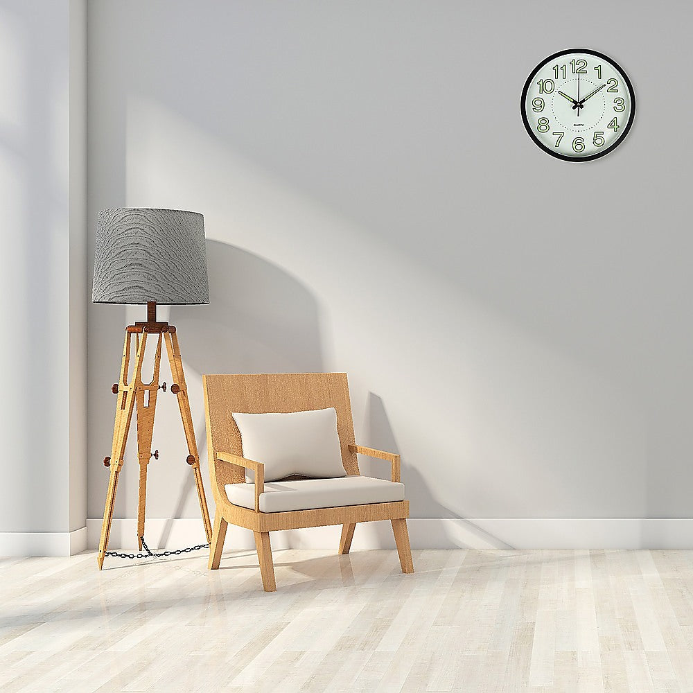 305mm Luminous Wall Clock Glow In The Dark Silent Quartz Indoor Home Modern Clock V63-835871