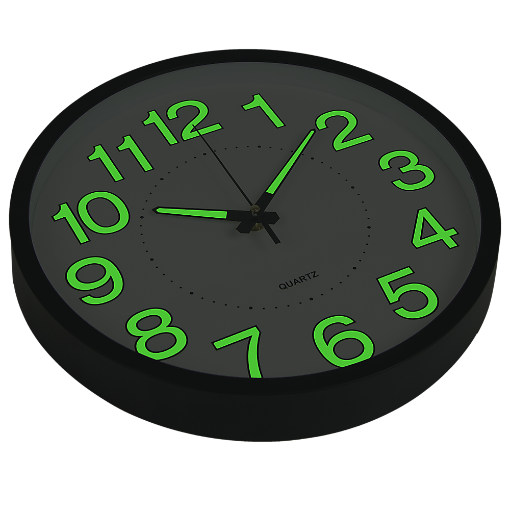 305mm Luminous Wall Clock Glow In The Dark Silent Quartz Indoor Home Modern Clock V63-835871