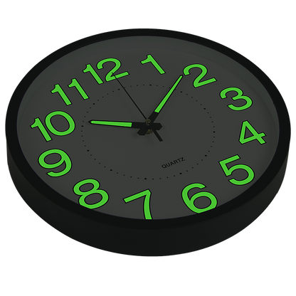 305mm Luminous Wall Clock Glow In The Dark Silent Quartz Indoor Home Modern Clock V63-835871