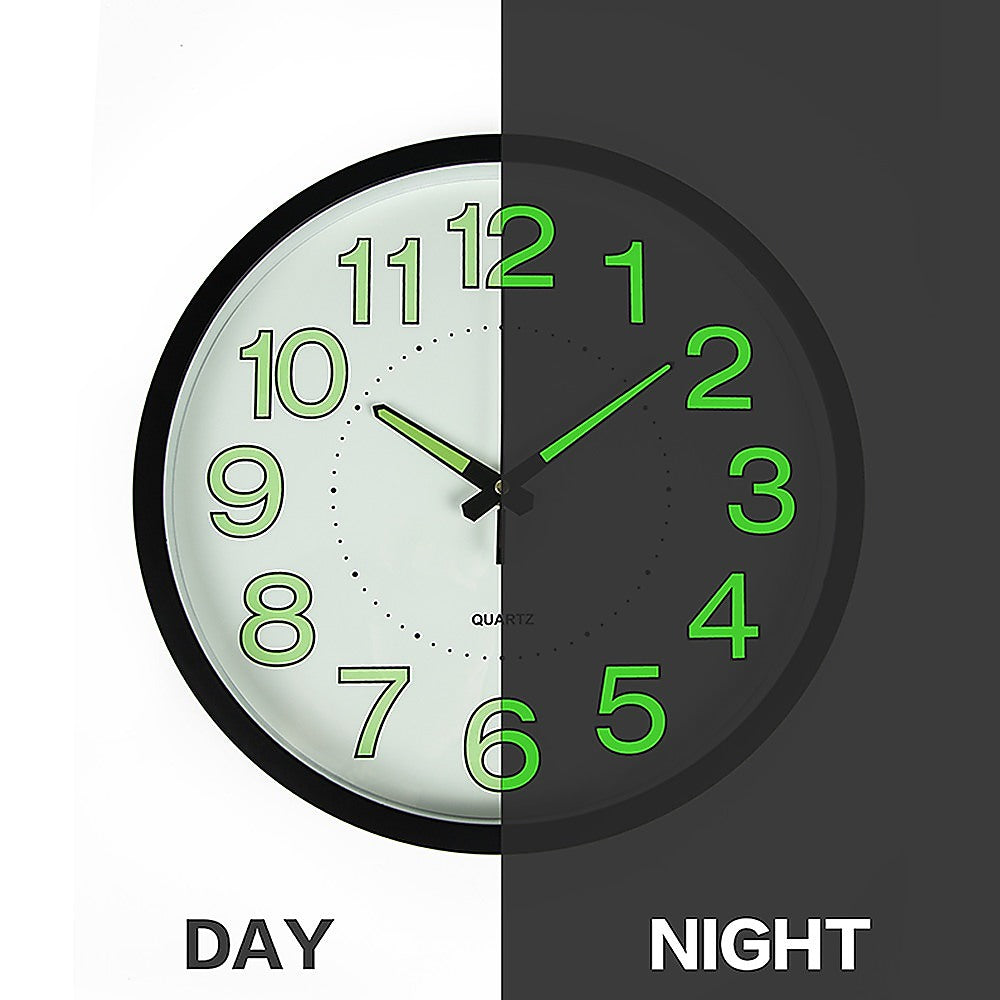 305mm Luminous Wall Clock Glow In The Dark Silent Quartz Indoor Home Modern Clock V63-835871