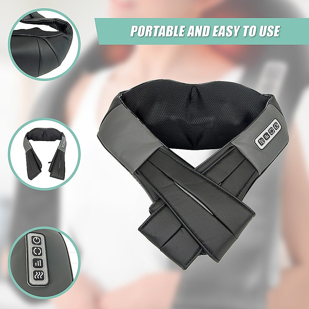 Shiatsu Neck & Back Massager with Heat - Deep Kneading Massage Pillow for Shoulders V63-835881