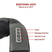 Shiatsu Neck & Back Massager with Heat - Deep Kneading Massage Pillow for Shoulders V63-835881