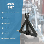 Heavy Duty Steel 3 Point 2" Trailer Hitch Receiver Tow Drawbar For Cat 1 Tractor V63-835901