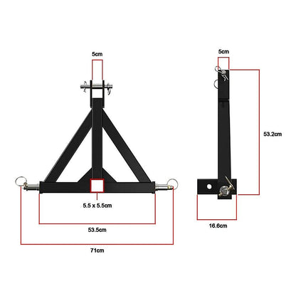 Heavy Duty Steel 3 Point 2" Trailer Hitch Receiver Tow Drawbar For Cat 1 Tractor V63-835901