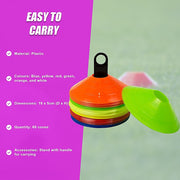 60 Pack Sports Training Discs Markers Cones Soccer AFL Exercise Personal Fitness V63-835911