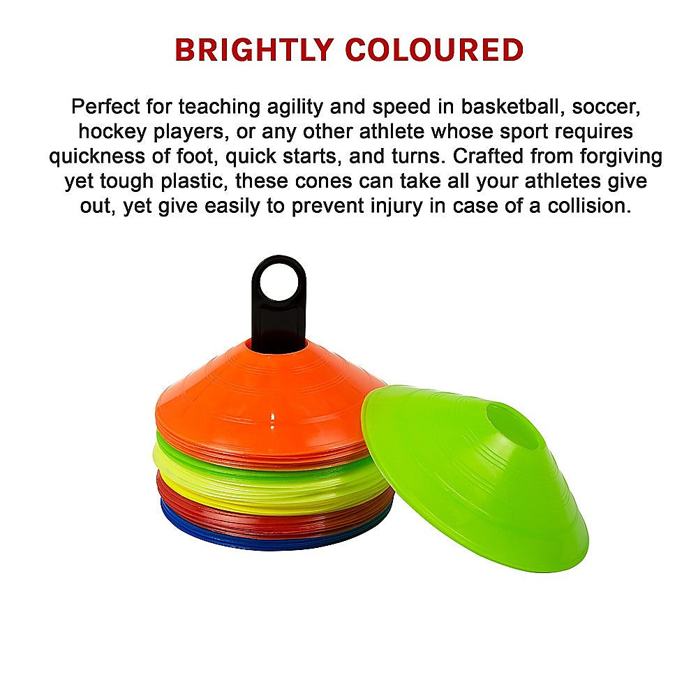 60 Pack Sports Training Discs Markers Cones Soccer AFL Exercise Personal Fitness V63-835911