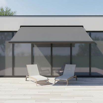 5.5m x 3.0m Retractable Folding Arm Awning Heavy Duty Full Cassette Motorised V63-835941