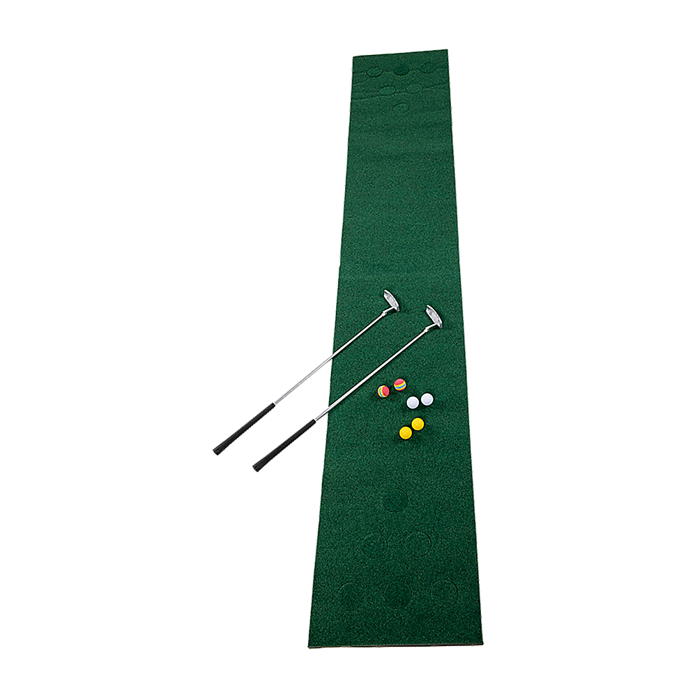 Golf Beer Pong Game Toy Set Green Golf Putting Matt with 2 Putters, 6 Balls V63-835971