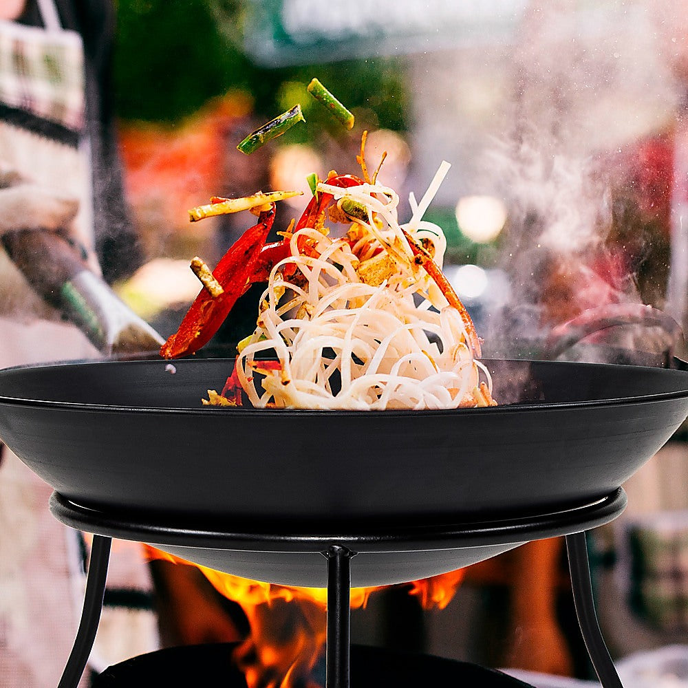 Iron Fire Bowl Traditional Log Fire Pit Outdoor Heating Camp Site Barbecue V63-835991