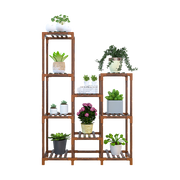 Indoor Outdoor Garden Plant Stand Planter Flower Pot Shelf Wooden Shelving - 9 Shelves V63-836001
