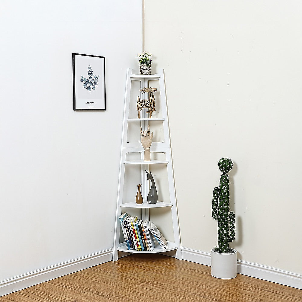 Corner Ladder Shelf Bookcase Display Storage Unit V63-836021