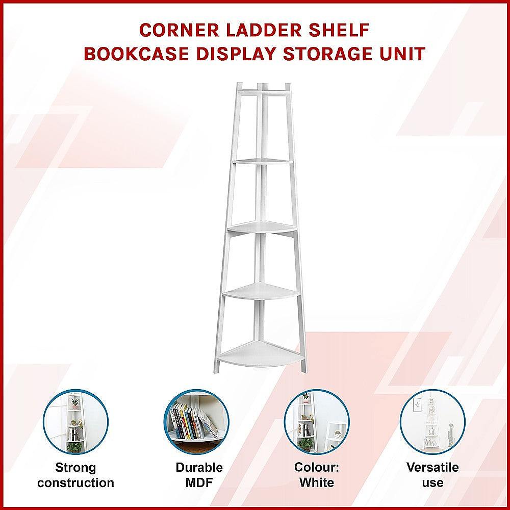 Corner Ladder Shelf Bookcase Display Storage Unit V63-836021