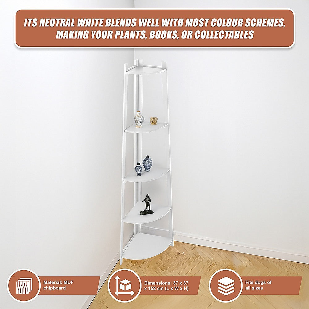 Corner Ladder Shelf Bookcase Display Storage Unit V63-836021