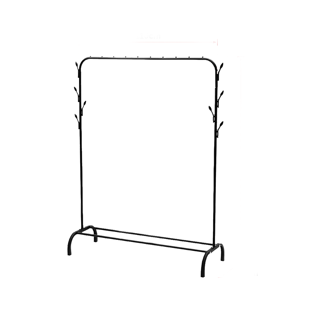 Closet Organizer Metal Garment Rack Portable Clothes Hanger Storage Shoes Rack Black V63-836111