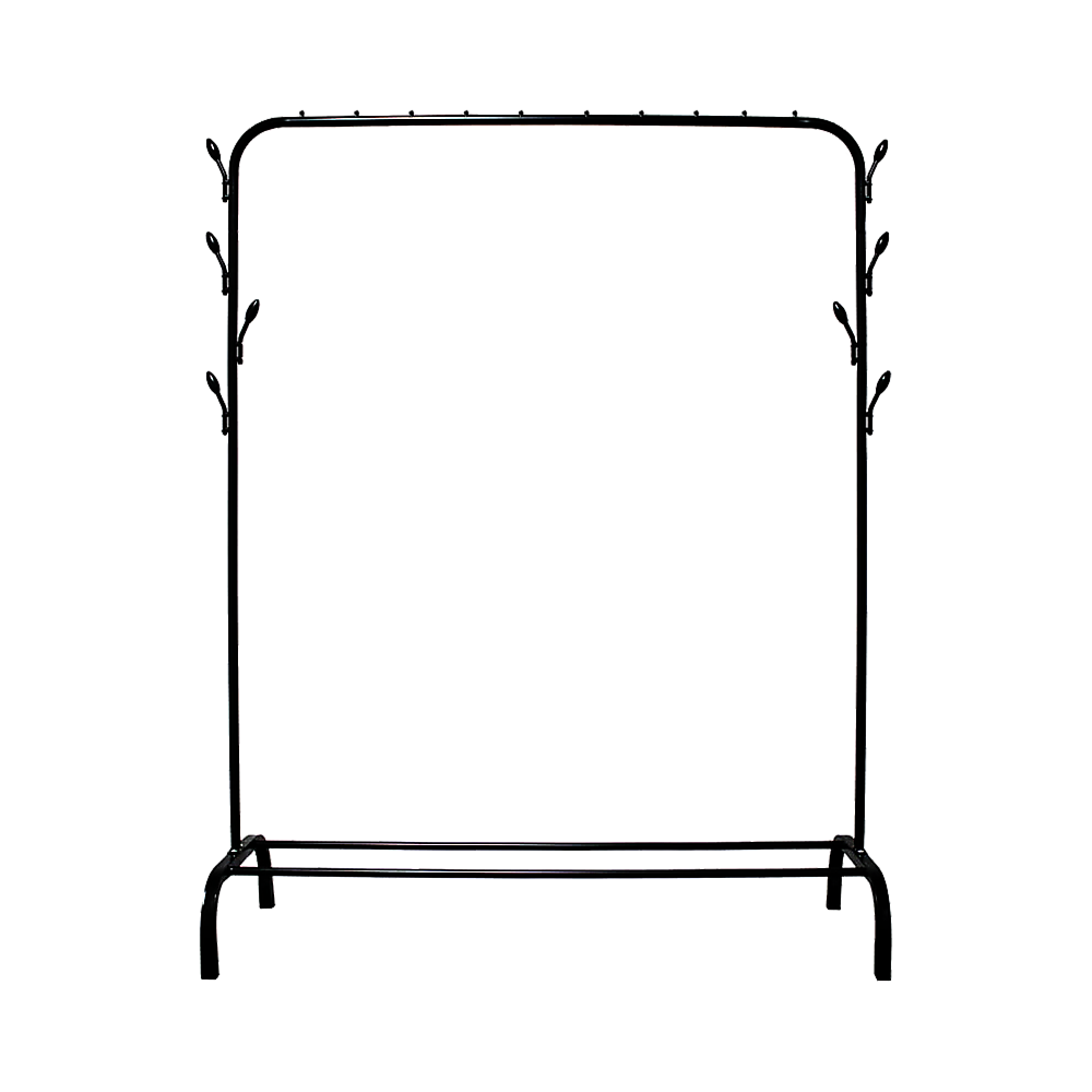 Closet Organizer Metal Garment Rack Portable Clothes Hanger Storage Shoes Rack Black V63-836111