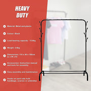 Closet Organizer Metal Garment Rack Portable Clothes Hanger Storage Shoes Rack Black V63-836111