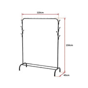 Closet Organizer Metal Garment Rack Portable Clothes Hanger Storage Shoes Rack Black V63-836111